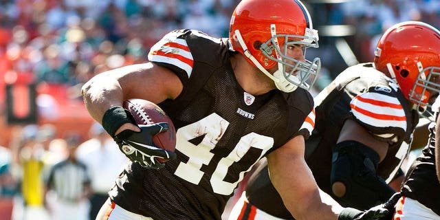 Running back Peyton Hillis #40 of the Cleveland Browns carries the ball during a NFL game against the Miami Dolphins at Sun Life Stadium on December 5, 2010, in Miami, Florida. Cleveland defeated Miami 13-10.