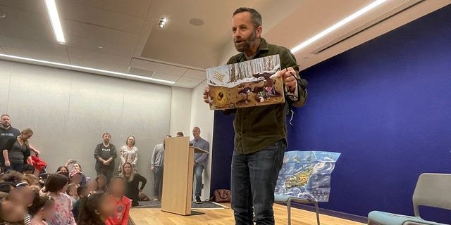 Kirk Cameron was greeted by an enthusiastic overflow crowd at Scarsdale Public Library in Scarsdale, New York, on Friday, Dec. 30, 2022, for a reading of his children's book, "As You Grow." He spoke to two different groups of people during the story hour; many others who showed up to hear him were unable to get into the room.