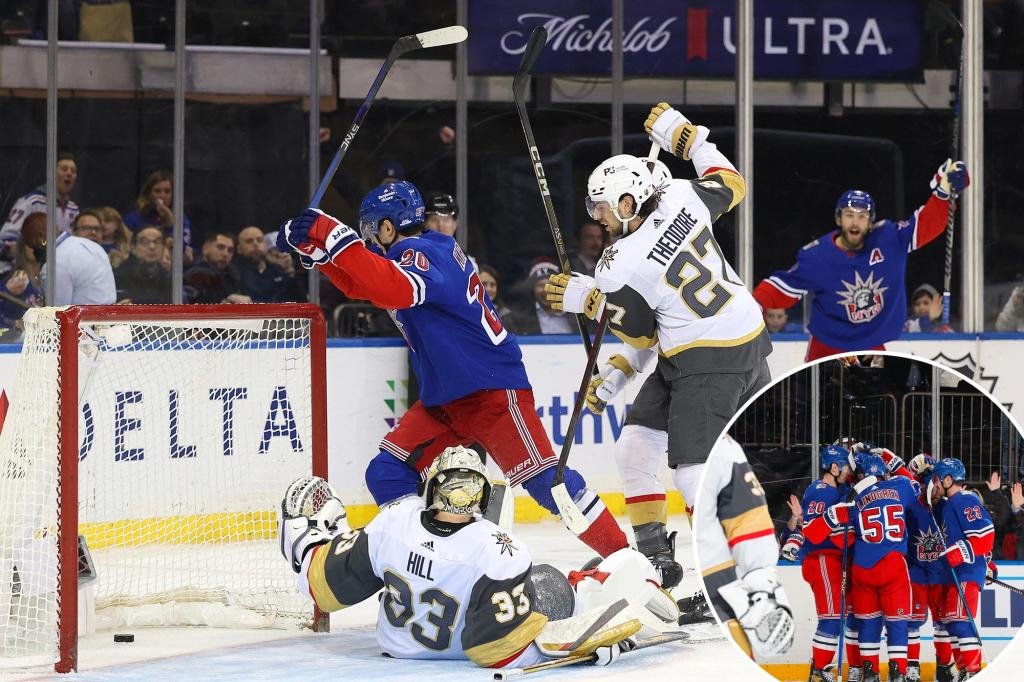 Rangers rebound from late collapse by pulling away in win over Golden Knights