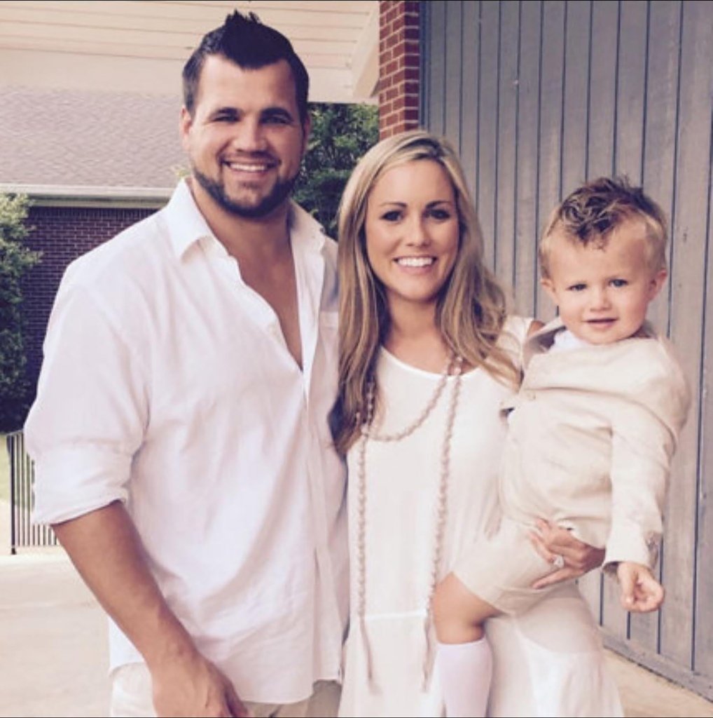Peyton Hillis with his ex-wife Amanda Hillis and their son.
