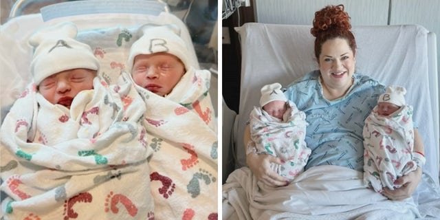 Texas newborns Annie Jo and Effie Rose, along with their mom, Kali Jo Scott.