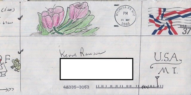 Hand-drawn envelops sent from Dennis Rader to his daughter after his arrest in 2005. 