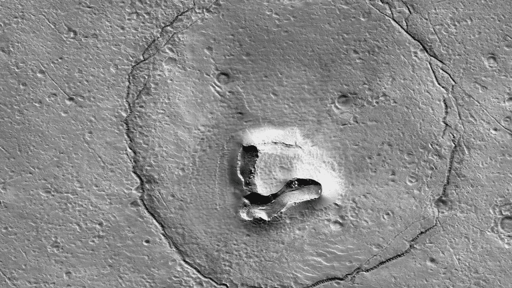 NASA captures photo of ‘bear’s face’ on the surface of Mars