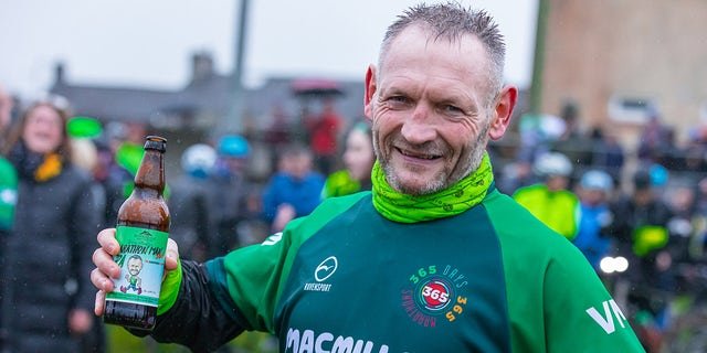 After refraining from drinking beer for over a year, McKee enjoyed a bottle after he completed his 365 marathons.
