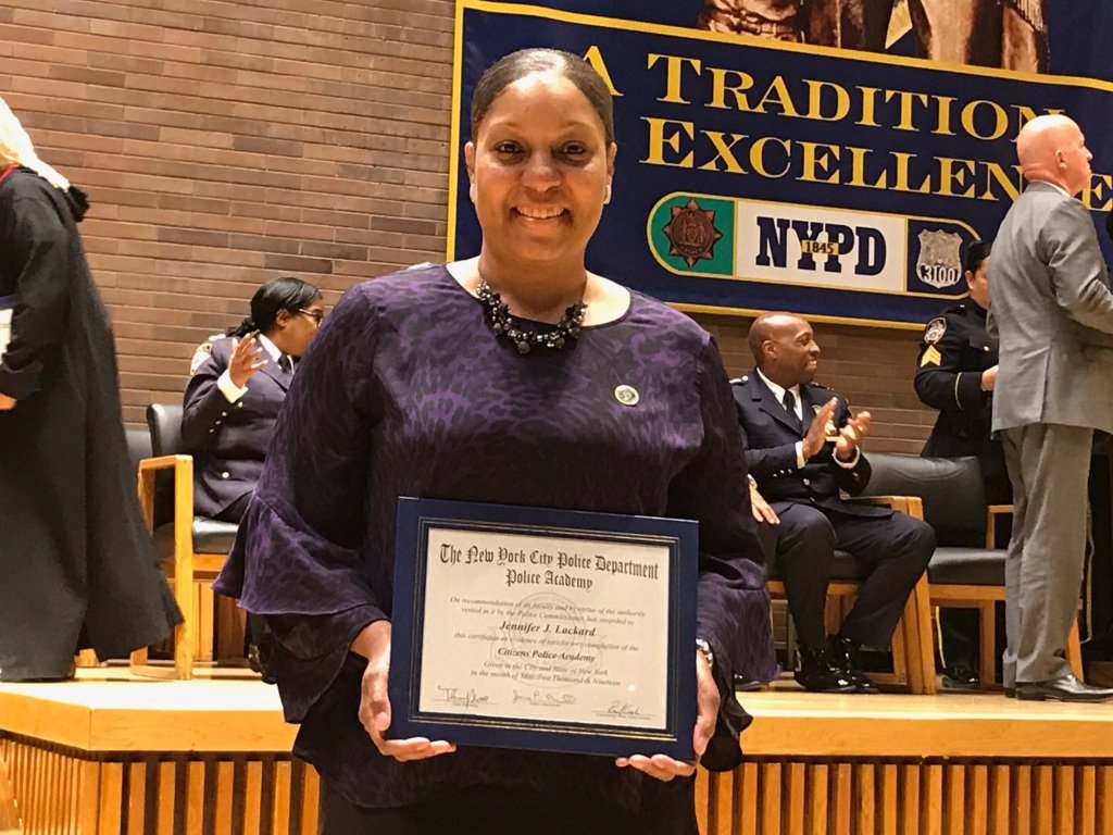 Mount Vernon Deputy Police Commissioner Jennifer Lackard graduated in 2019 from the NYPD’s Citizen Police Academy.